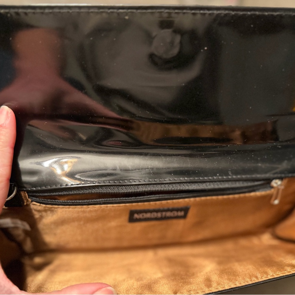 Nordstrom Black Patent Leather Clutch - Picture 3 of 3